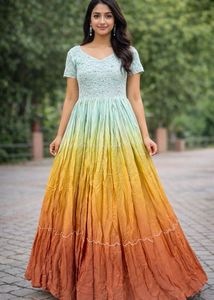 Stunning Ombre Ethnic Gown