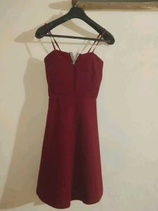 Elegant Maroon Mini Dress