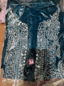 Elegant Navy Blue Embroidered Kurta