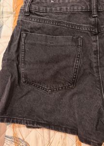 Black Denim Skort