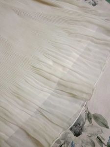 White Pleated Tunic with Layered Necklace