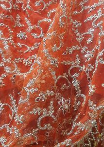 Stunning Orange Embroidered Bridal Lehenga