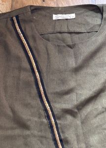 Stylish Olive Green Tunic Top