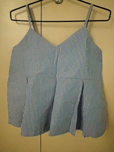 Blue & White Striped SASSAFRAS top