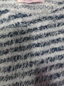 Blue and white striped top