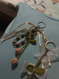 Handmade Beaded Crochet Keychain Charms (Set of 1)