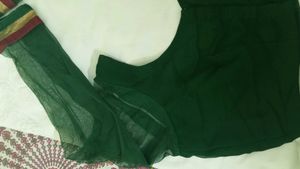 Green Embroidered Saree Fabric