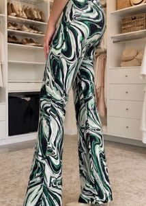 Body hugging abstract wide y2k Leg Pants