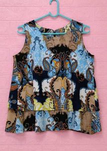 Stylish Paisley Print Sleeveless Top