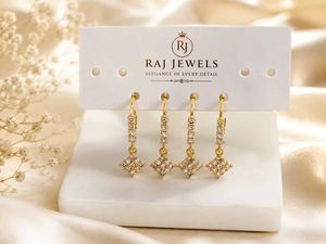 Sparkling Gemstone Drop Earrings