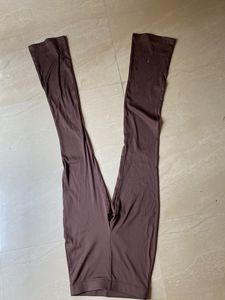 Brown Ribbed Flare Pants