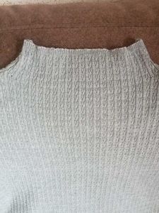 Gray Mock Neck Knit Sweater