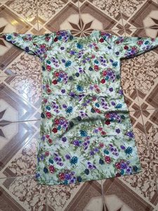 Light Green Floral Kurta size ( XXL )