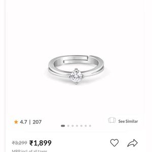 Silver Zircon Love Island Ring Made With Pure 925