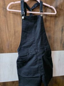 Black Denim Overalls
