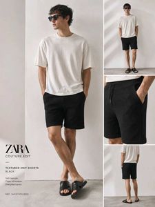 💎 Authentic Zara Textured Knit Black Shorts - Men