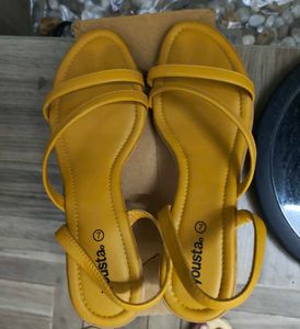 PRICE DROP MustardYellow kitten heel Sandal