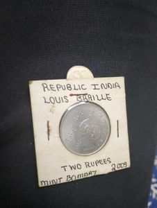 UNC condition ₹2 Louis Braille