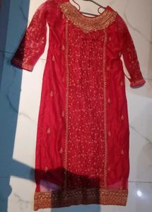 Stunning Red &amp; Blue Embroidered Lehenga Choli