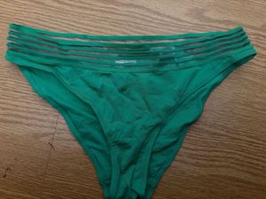 Green Bikini Bottom with Strappy Detail