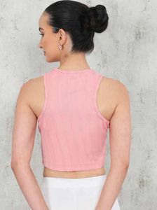 Pink Textured Crop Top