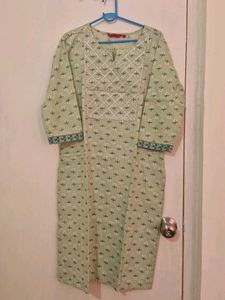 Green Floral Print Kurta