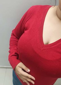 Cozy Red V-Neck Sweater
