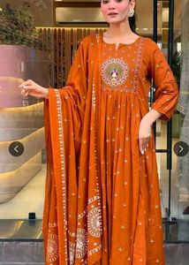 Elegant Orange Kurta Set with Dupatta