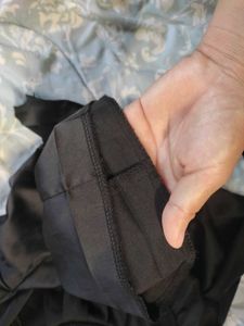 Elegant Black Satin Wrap Top