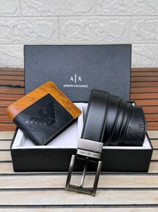 Armani Exchange Belt &amp; Wallet Set