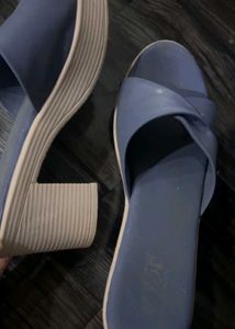 Blue Wedge Sandals