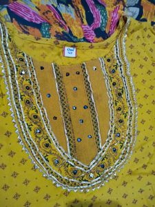 Yellow Embellished Kurta