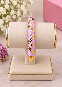 Elegant Gold and Lavender Bangle
