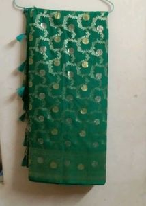 Beautiful Green Saree with Tassels
