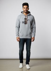 Grey Graphic Hoodie "Don't Quit"