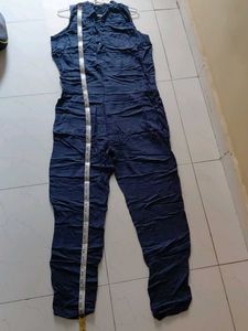 Branded Blue Sleeveless Jumpsuit