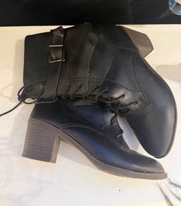 Stylish Navy Blue Lace-Up Boots