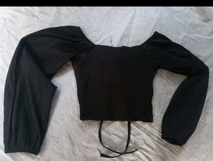 Stylish Black Puff Sleeve Top