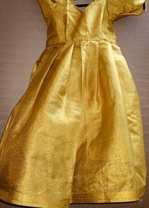 Elegant Yellow Silk Gown