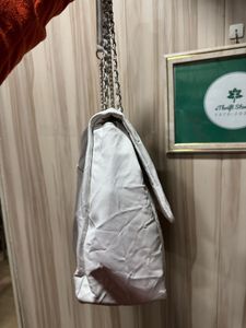 Diesel D Logo White Chain Shoulder Satchel Bag
