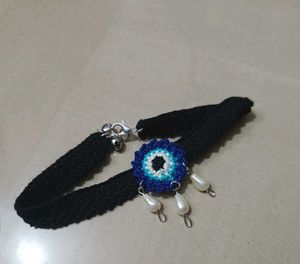 Boho Evil Eye Anklet with Pearls