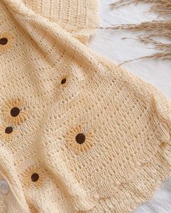 Crochet Daisy Button-Up Top