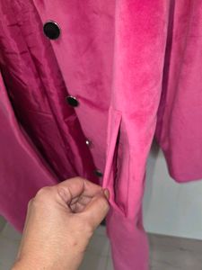 Bright Pink Velvet Coat