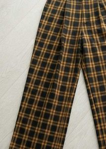 Checkered Brown &amp; Black straight Pants |