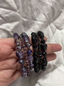 Combo Set of 2 Beaded Bracelets with necklace