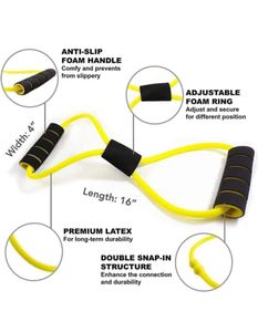 Yoga Tube Band - 6.8kg (15lbs) Figure 8 Shaped