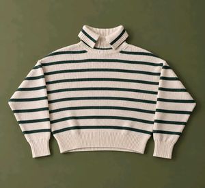 IVORY AND FOREST GREEN STRIPED COLLAR K