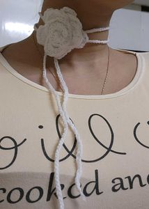 Handmade Crochet Rose Choker 🌹🤍