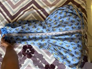 Blue Floral Kurta with sharara set