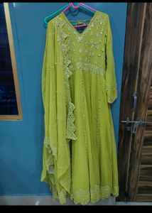 Lime Green Anarkali Suit